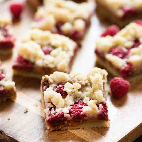 Raspberry Biscoff Crumb Bars