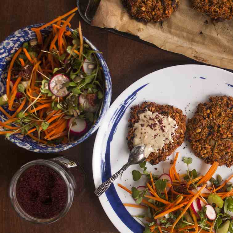 Falafel Burgers with Sprouted Chickpeas 