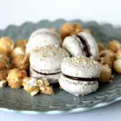 Salted Caramel Popcorn Macarons