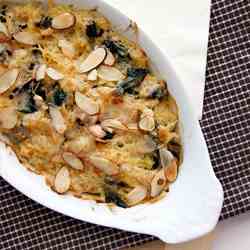 Spaghetti Squash N' Greens Gratin