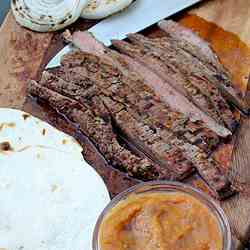 Steak Tacos w Chipotle Rhubarb Salsa