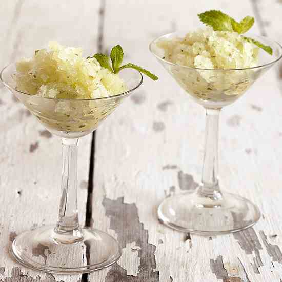 Sugar-free minty melon granita