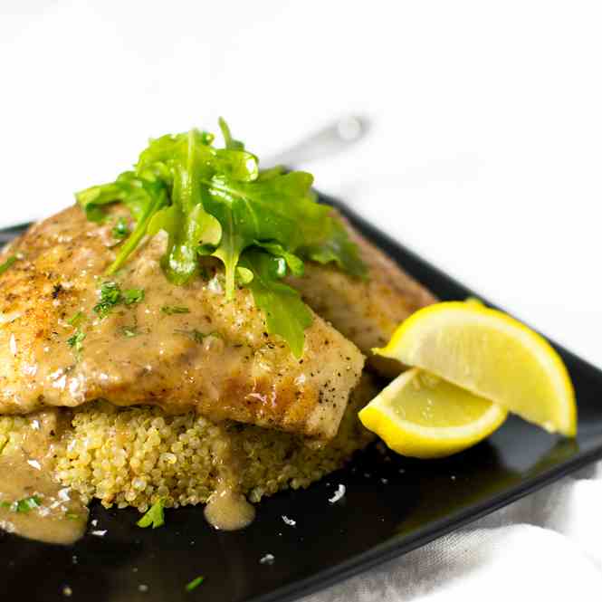 Tilapia with a 4-Herb White Wine Sauce