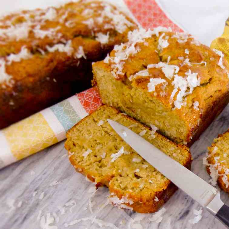 Coconut Banana Bread with Lime Glaze