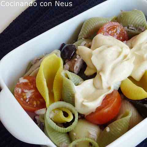 Pasta salad with mustard dressing