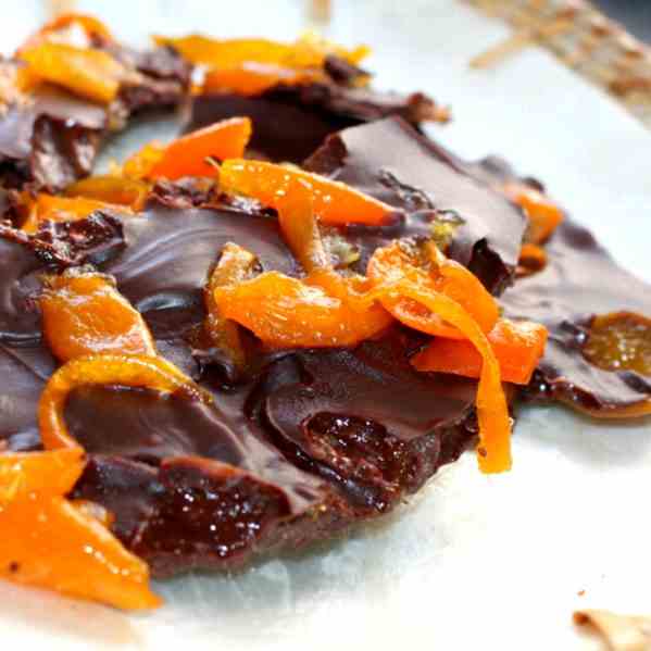 Candied Kumquat Chocolate Bark