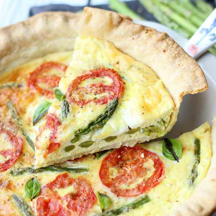 Roasted Tomato and Asparagus Quiche