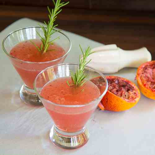 Blood Orange-Rosemary Fizz Cocktail
