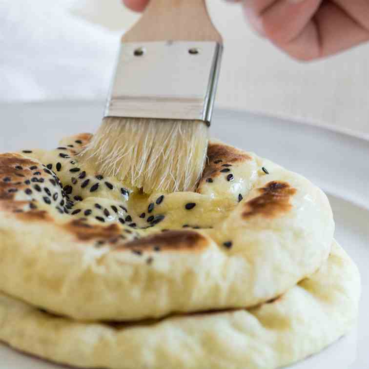 Black Sesame Seed Naan Bread