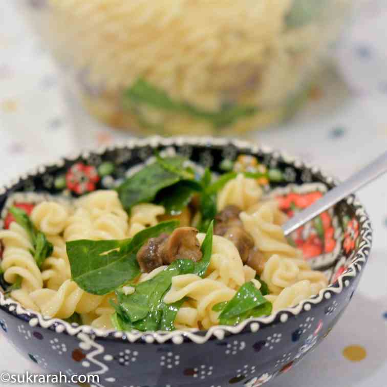 No bake Mushroom and Spinach Pasta