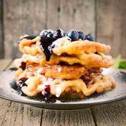 Orange and Blueberry Funnel Cakes