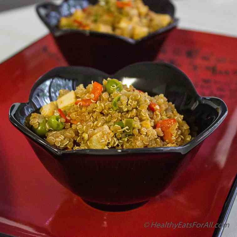 Vegan Quinoa Tofu Fried Rice