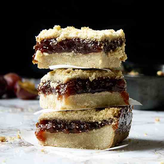 Beautiful plum crumble bars