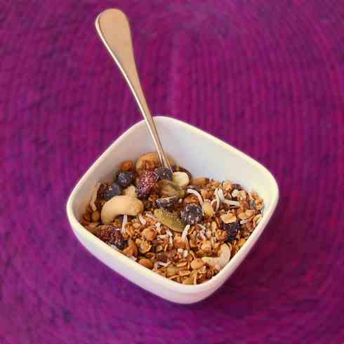 Granola with mixed nuts and coconut