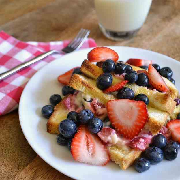 Berry Stuffed Baked French Toast