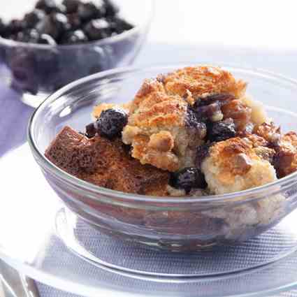 Creamy Blueberry Bread Pudding