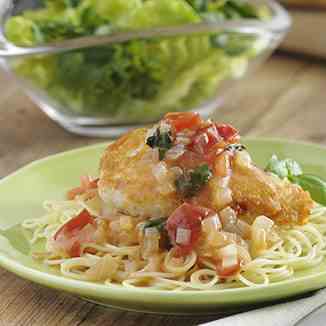 Asiago Crusted Chicken with Tomato & Basil