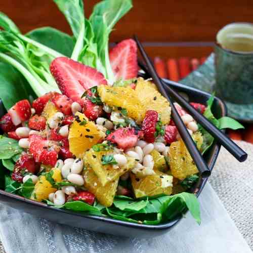 Orange, Strawberry and Navy Bean Salad