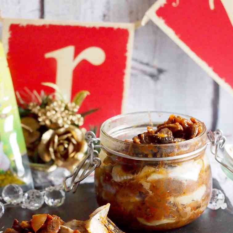 Herring with dried mushrooms