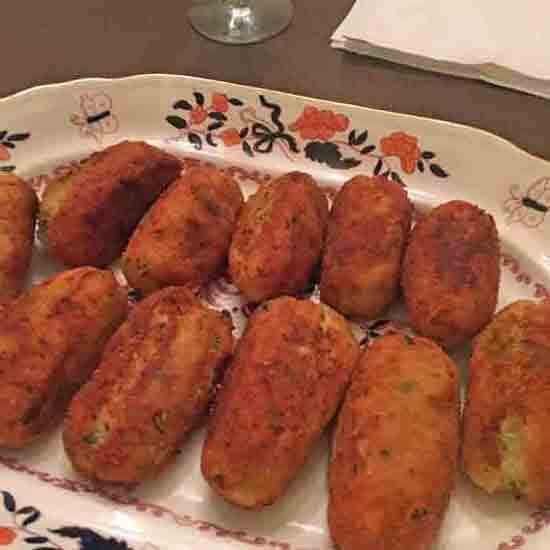 Roasted-Garlic, Herbed Potato Croquettes
