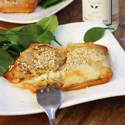 feta filo pies with honey