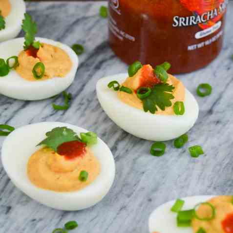 Sriracha Deviled Eggs