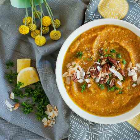 Creamy Squash Soup with Corn