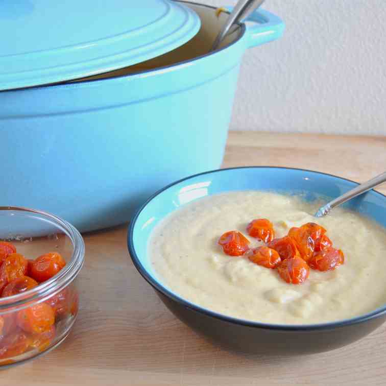 Roasted Cauliflower & Cheddar Soup