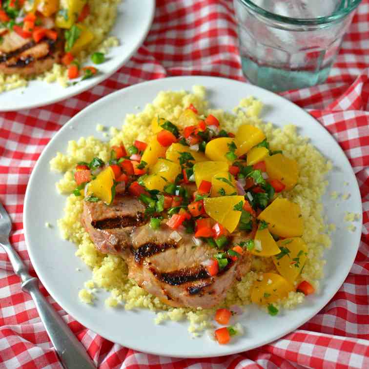 Pork Chops with Peach Salsa