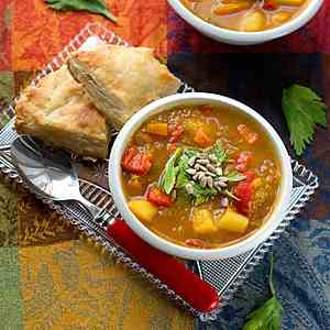 Roasted Pumpkin and Patty Pan Stew