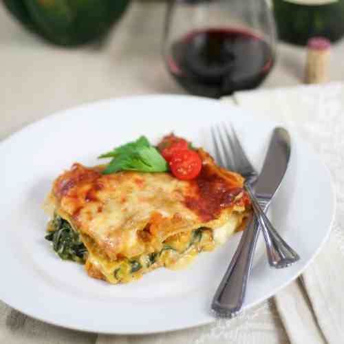 Buttercup Squash, Feta and Spinach Lasagna
