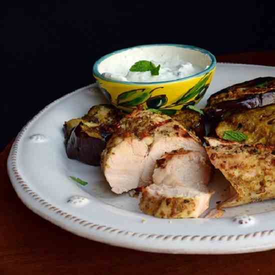 Grilled Za'atar Chicken and Eggplant