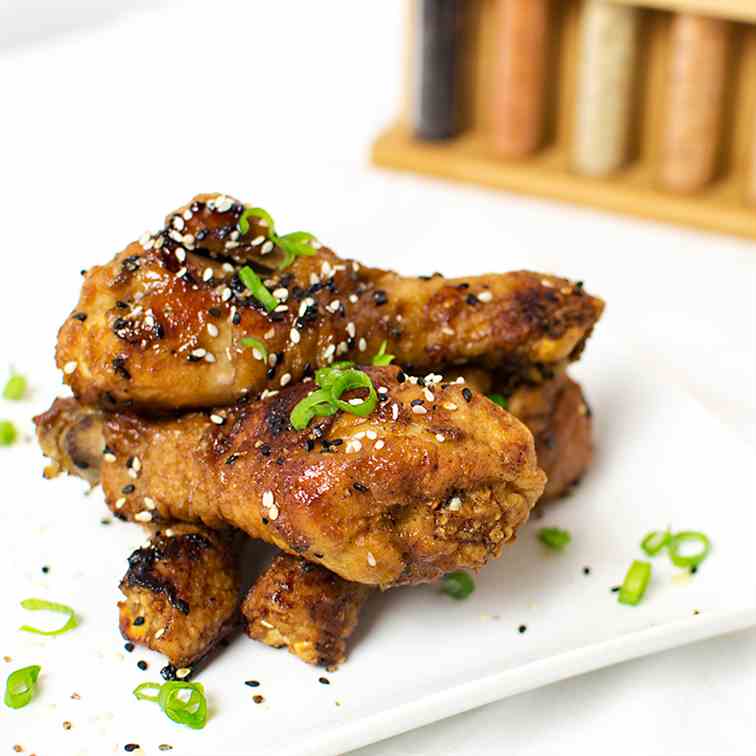 Baked-Fried Japanese Chicken Drums