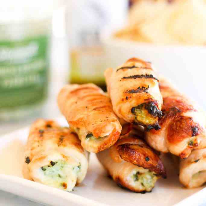 Artichoke Dip Stuffed Turkey Rolls