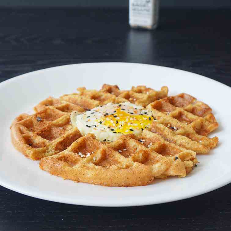 Egg in a waffle hole