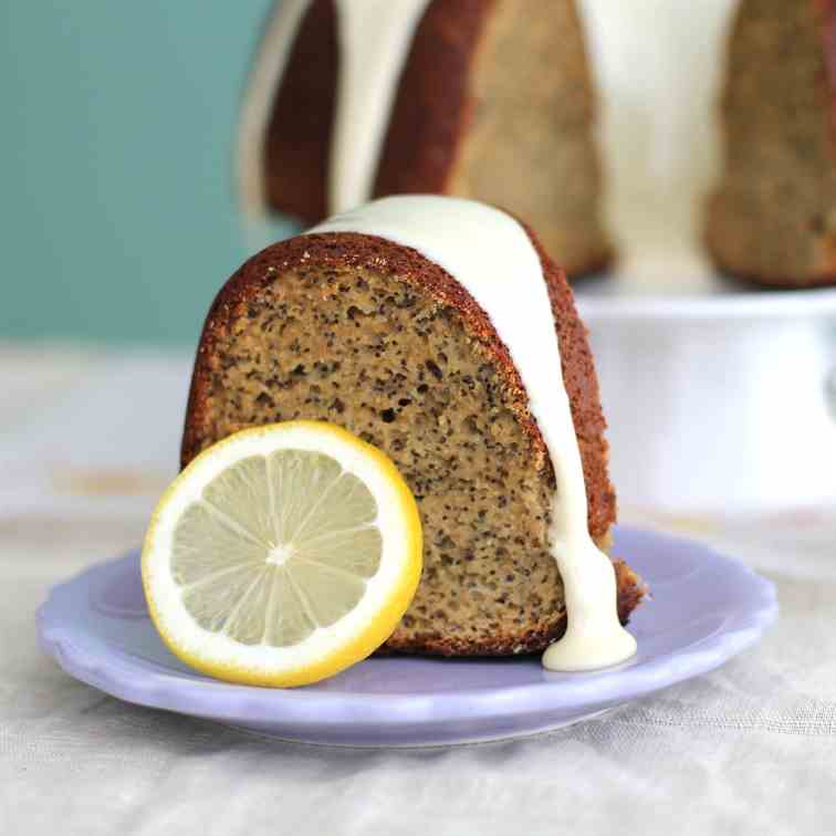 Lemon Poppy Seed Cake + White Icing