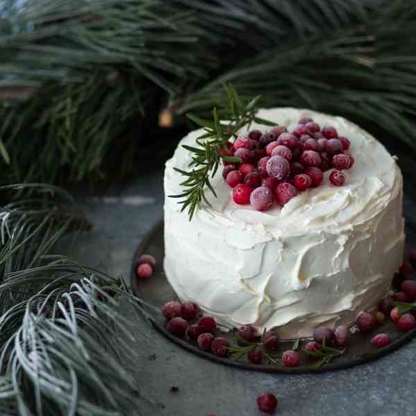 Cranberry white chocolate layer cake