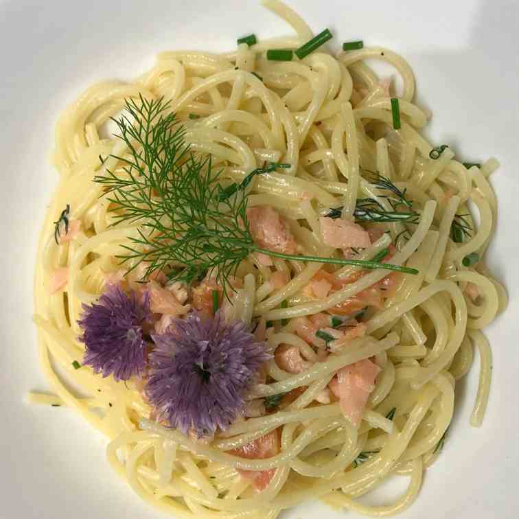 Spaghetti with Smoked Salmon