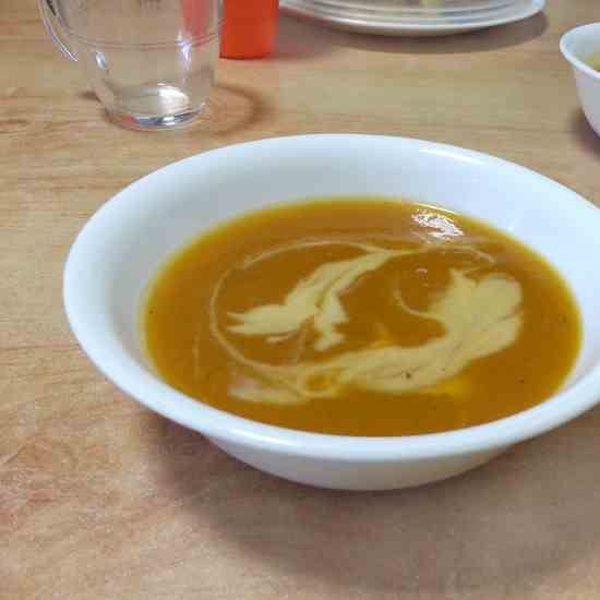 "Orange" carrot and pumpking soup