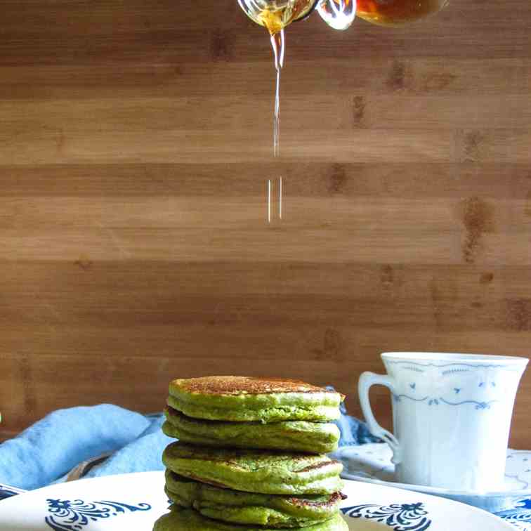 Mini Matcha Pancakes