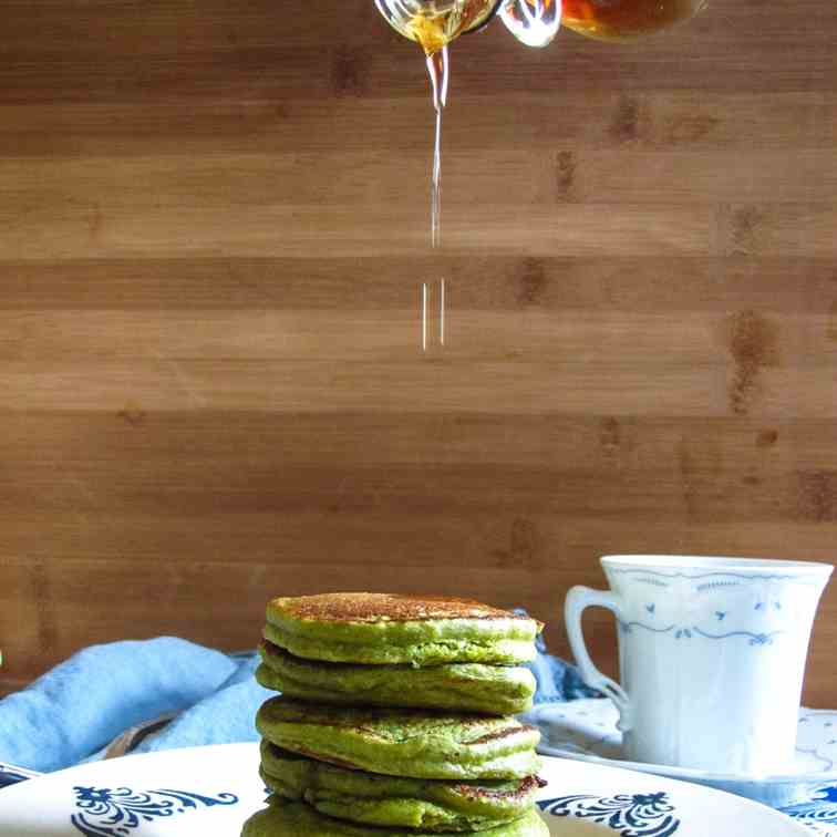 Mini Matcha Pancakes 