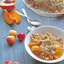 Peach and Cherry Crisp