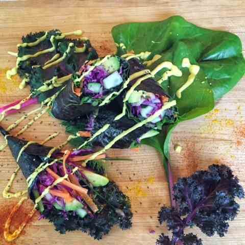 Raw Rainbow Nori Rolls