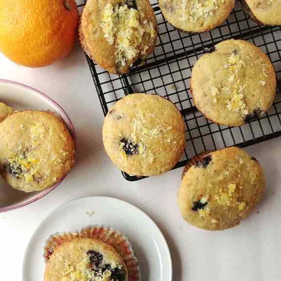 Citrus-Topped Double Blueberry Muffins