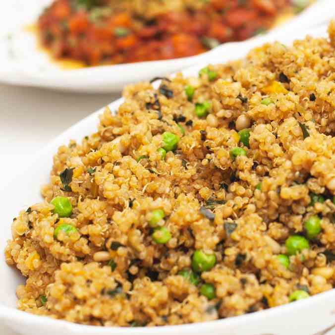 Quinoa Pilaf with Cumin - Peas