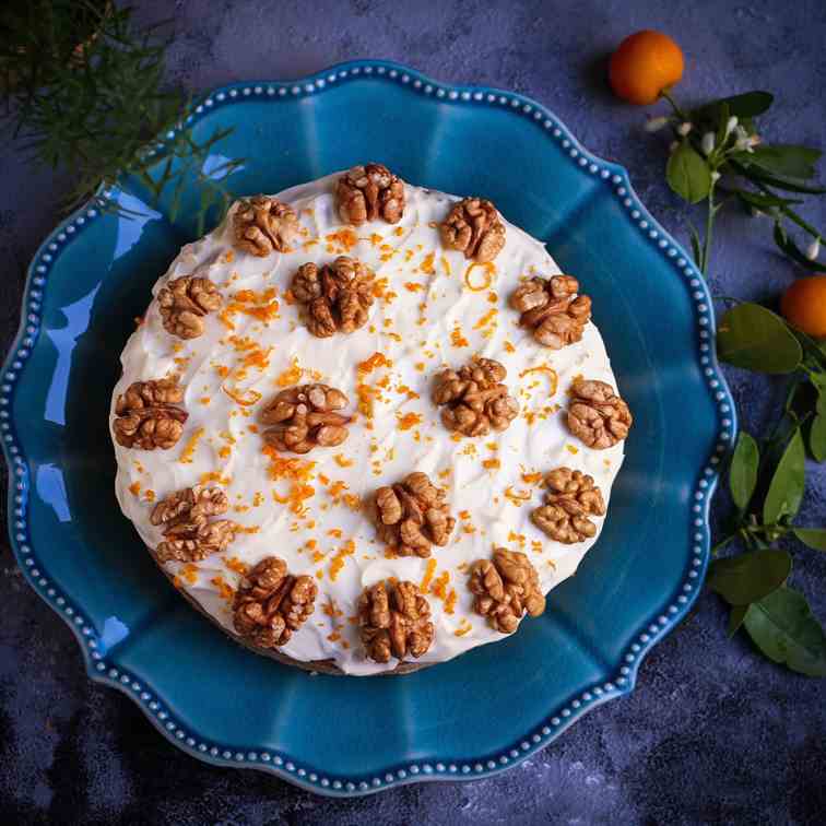 Eggless Wholewheat Carrot Cake