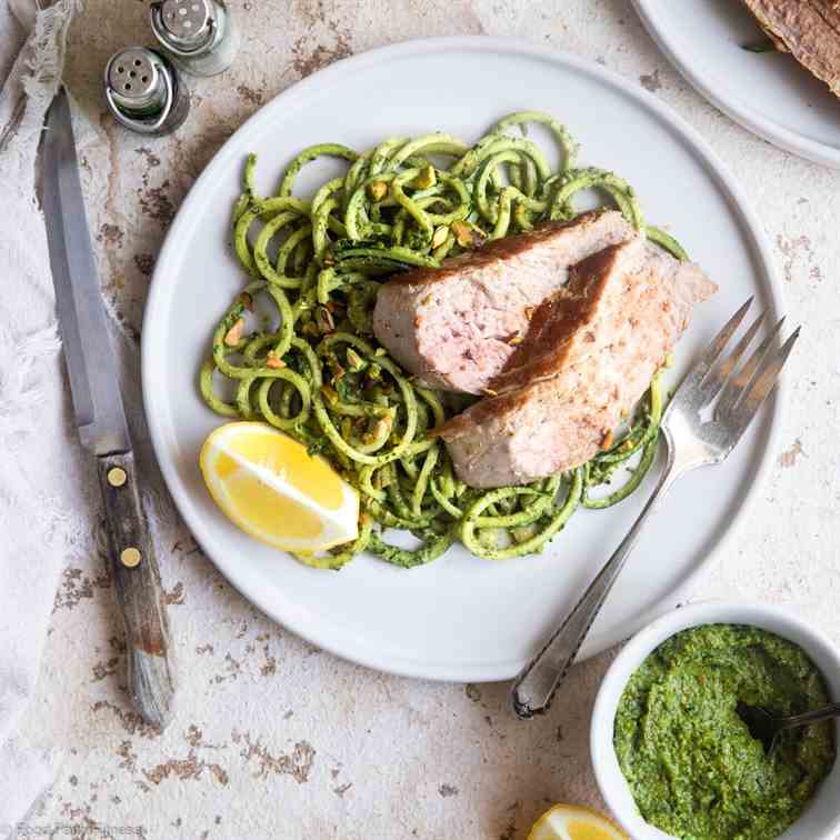 Keto Pistachio Pesto Pork 