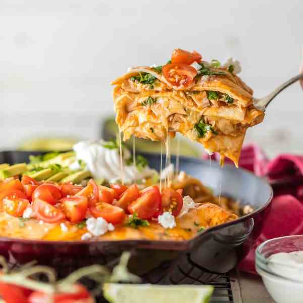 Chicken Enchilada Skillet Pie