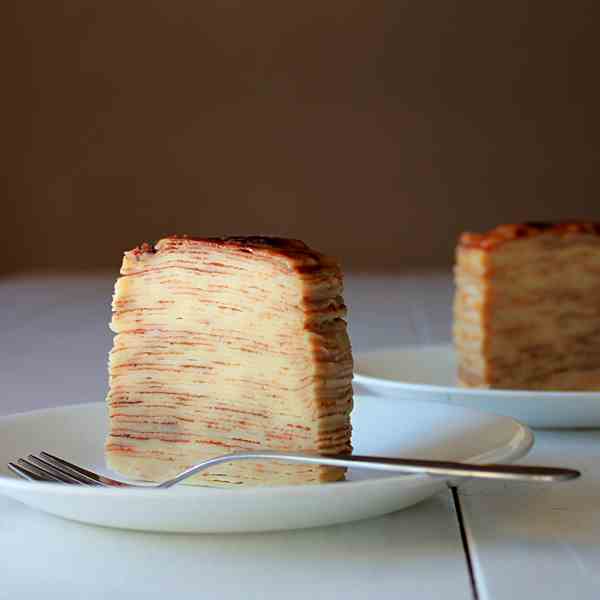 Creme brulee crepe cake