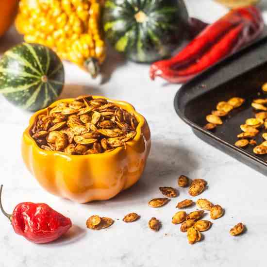 Roasted Thai Curry Pumpkin Seeds